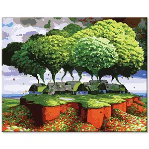 DEYI Trees Custom DIY Canvas Painting and Wall Art Still Life Paintings Landscape Painting by Numbers