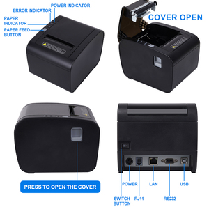 Nouveau design OEM Imprimante de bureau 3 pouces USB LAN de loterie Imprimante de tickets 80mm POS Imprimante de reçus thermique 80mm avec coupe automatique - Product Image 5