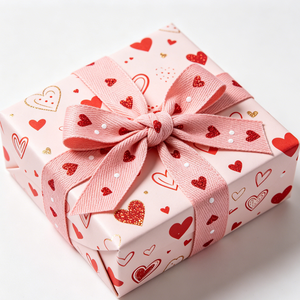 Cinta de Grogrén de Poliéster con Estampado de Corazones y Lámina Dorada Brillante Personalizada, Lazo Romántico para Regalo de Boda o San Valentín - Product Image 1