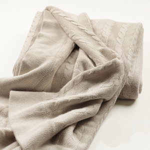 <strong>Cable</strong> <strong>Knit</strong> Super Soft Pure Cashmere <strong>Throw</strong> Blanket - Product Image 2