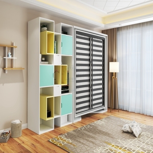 Vertical cama con armario estantería giratoria <span class=keywords><strong>de</strong></span> cama <span class=keywords><strong>de</strong></span> la pared para apartamento Sala habitación soltero - Product Image 2