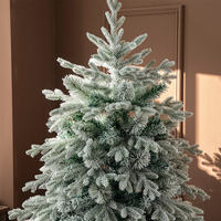 Sapin de Noël LED à économie d'énergie, 7 pieds, pré-éclairé blanc chaud, fonction minuterie, montage rapide, sapin de Noël artificiel avec base en métal