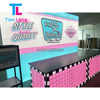 Table d'exposition portable en aluminium durable de 10 pieds, pliable, éclairée par LED, avec rétroéclairage SEG, pour événements, expositions, salons professionnels, publicité