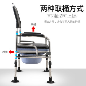 Chaise de toilette portable Zhuxin en acier inoxydable pliable pour personnes âgées et femmes enceintes - Product Image 3