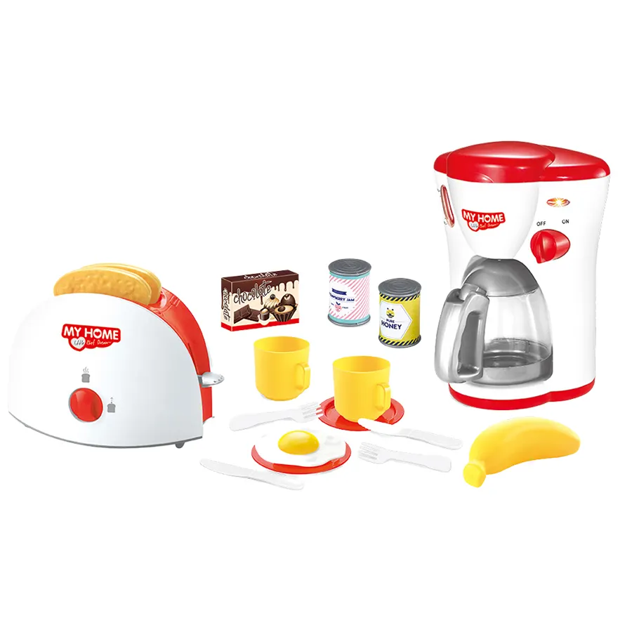 Máquina Eléctrica de café y pan para niños de preescolar, juguete de aprendizaje temprano para el hogar
