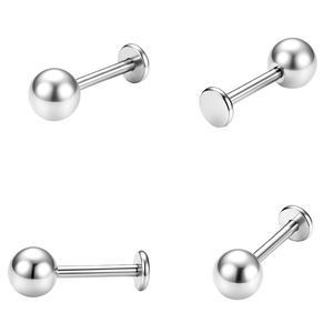 -TT- Bijou de piercing en titane ASTM-F136 avec sertissage griffe en zircon, tendance, pour oreille, lèvre, monroe, cartilage, tragus, barbell, hélix, cadeau - Product Image 3
