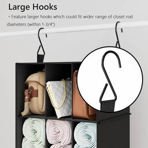Organisateur de placard suspendu avec 12 compartiments, séparateurs de rangement pour vêtements, chaussures et accessoires, étagère pour chambre d'enfant, vestiaire, armoire - Product Image 3