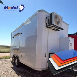 Revêtement extérieur Alucobond, <span class=keywords><strong>Alu</strong></span> <span class=keywords><strong>Dibond</strong></span>, Alcobond, panneaux muraux extérieurs, panneaux ACP, panneaux de façade en composite d'aluminium pour remorques alimentaires - Product Image 3