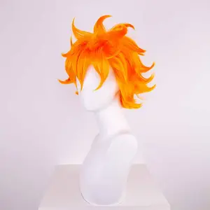 Haikyuu Hinata Shoyo kurze orange Cosplay-Perücken synthetisches Anime-Härzebeständiges Haar