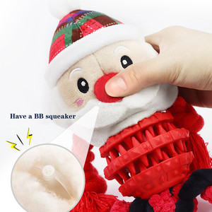 Noel Ekolojik Köpek Oyuncakları 3'lü Paket Büyük Köpekler İçin Dayanıklı Peluş Sesli Çiğneme Oyuncakları Sağlam Dolgulu Hayvan Figürleri Yavru Oyuncakları - Product Image 5