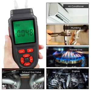 Manomètre numérique double port en acier inoxydable pour gaz <span class=keywords><strong>et</strong></span> air, enregistrement des données, 12 unités, jauge différentielle CVC, grand écran rétroéclairé - Product Image 4
