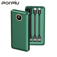 PORPIU prix d'usine Portable Power Bank 10000Mah double entrée USB type-c charge rapide pour iPhone personnalisé OEM