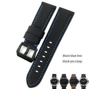 <span class=keywords><strong>Bracelet</strong></span> de <span class=keywords><strong>montre</strong></span> en Nylon et Fiber de carbone, en cuir, noir, pour <span class=keywords><strong>Panerai</strong></span>, <span class=keywords><strong>Bracelet</strong></span> Pam1661/441, accessoires pour hommes, 24mm - Product Image 5