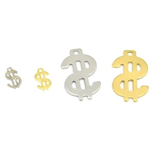 Stainless Steel Us Dollar Symbol Pendant Gold And Silver Color Jewelry Findings For <b>Necklace</b> Making 10Pcs Bag Pack - Product Image 4