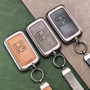 Étui à clés en cuir et alliage <span class=keywords><strong>de</strong></span> zinc pour Renault Captur Koleos Kadjar Arkana Megane <span class=keywords><strong>Dacia</strong></span> Duster <span class=keywords><strong>Sandero</strong></span> Stepway, porte-clés avec chaîne - Product Image 6