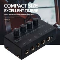 XTUGA HA400 4-Channel Metal+ABS Amplifier Monitor Profesional untuk Rumah 5V Stereo Audio Mini Earphone Splitter Kontrol Volume Hitam