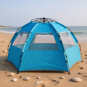 Tente de plage à ouverture rapide Blue Yj pour 4-5 personnes, tissu Oxford, poteaux en fibre de verre, tente de camping d'été - Product Image 2