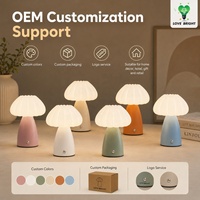Lampe de table en céramique rechargeable en forme de champignon, USB-C, 3 températures de couleur, tactile, à intensité variable, sans fil, pour la décoration intérieure et la vente au détail