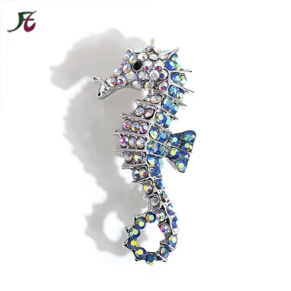 Accessories new cartoon corsage rhinestone seahorse modeling brooch men's and women's pins personalized clothing customization