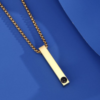 Bijoux personnalisés avec photo et logo gravés au laser DIY Pendentif vertical en acier inoxydable Collier à projection d'images