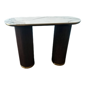 Mesa Consola Negra Convertible de Estilo Nórdico Moderno, Estructura de Acero Inoxidable Dorado, Muebles de Comedor, Uso en Apartamentos y Casas de Campo, <span class=keywords><strong>KIKA</strong></span> - Product Image 1