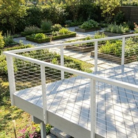 Poteau de garde-corps carré en acier inoxydable blanc sur mesure à montage latéral, 42 pouces, pour escalier, balcon, système de garde-corps de terrasse résistant à la rouille