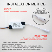 Conducteur LED 300mA 280mA 270mA 260mA 240mA 4w 5w 6w 7w Conducteur LED 8-18 12-24V 12-28V 300mA Transformateur LED Conducteur LED