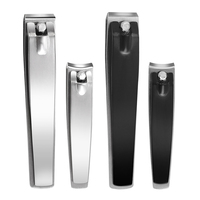 Professionnel de haute qualité en acier inoxydable noir coupe-ongles ensemble Logo personnalisé manucure tondeuse pour les doigts personnalisé boîte d'emballage