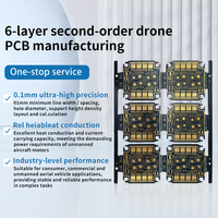 Prototype de carte PCB pour drone FPV - Carte HDI personnalisée à 6 couches de deuxième ordre avec ENIG pour la course et la photographie aérienne
