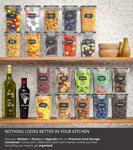 Ensemble de 42 boîtes de rangement empilables en plastique sans BPA, hermétiques, pour céréales et aliments secs - Product Image 6