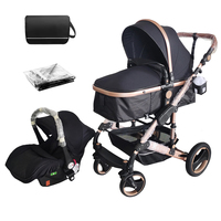 High Landscape Portable Pliable 3-en-1 Poussette Landau Buggy Carriage Carrier avec Siège Auto
