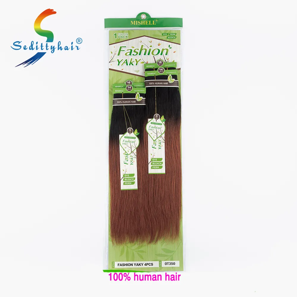 Sedittyhair MISHELL MODA YAKY 4 ADET virgin İnsan saç kinky Yaki hint virgin remy saç çin'de yapılan bir paket çözüm