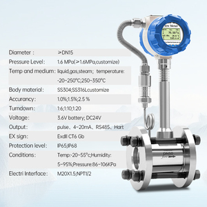 SS304 thép không gỉ Vortex lưu lượng kế cho nước ăn mòn chất lỏng khí OEM tùy chỉnh DN15-DN300 +/-2.5% Độ chính xác - Product Image 1