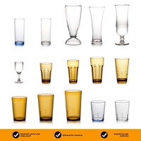 Mug en plastique PC transparent de qualité alimentaire et commerciale, durable, résistant aux chutes et aux bris, pour boissons, jus, lait, thé, bière