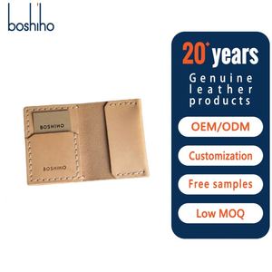 Boshiho Genuine Leather Anti-Theft Minimalist Portable Vintage Multi-function Handmade Custom Size Travel <b>Id</b> Card <b>Holder</b> Pocket - Product Image 1