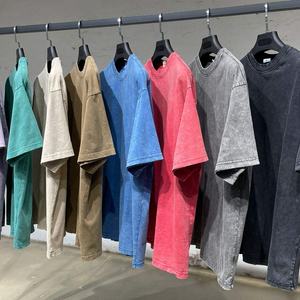 เสื้อยืดผู้ชายไซส์ใหญ่ ผ้าฝ้าย 100% พิมพ์โลโก้ตามสั่ง ล้างสีแบบวินเทจ - Product Image 4