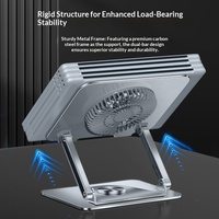 Support de refroidissement pour ordinateur portable rotatif à 360 degrés, support pliable réglable en hauteur, ventilateur intégré, 260x225mm