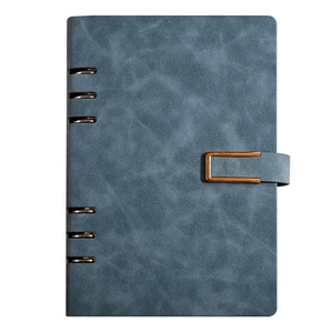 A5 taglie in pelle PU Cover 6 Binder <span class=keywords><strong>Notebook</strong></span> con fibbia morbida a spirale offset blocco note per affari a fogli mobili in carta per uso scolastico - Product Image 1