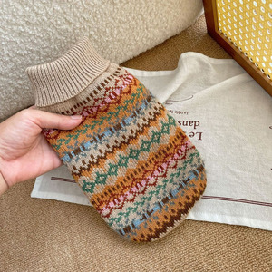 レトロな印刷愛らしいペットセーター犬秋冬ジャンパー - Product Image 1