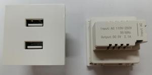 Para YUADON Dual USB Cassette enchufe de pared 45*45 DC 5V-2.1a cargador enchufes eléctricos 2 salidas de CA 2 USB para RV Home UK <span class=keywords><strong>Soc</strong></span> - Product Image 2