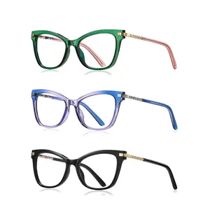 Blue light blocking glasses metal frame Gradient Fashion TR90 frame glasses Women glasses frame fashion optical eyeglasses