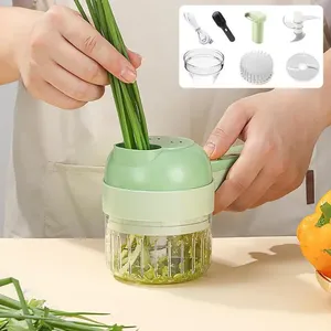 Hachoir Électrique Portable 4-en-1 Rechargeable USB pour Légumes, Ail, Piment, Oignon, Céleri, Gingembre et Viande – Vente en Gros - Product Image 3