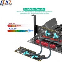كابل تمديد بطاقة محول PCI-E 16X إلى X16 GPU 2 * MCIO 8i GEN5 PCIe X8 X8 bifurcion ATX 6Pin Power