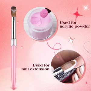 Pinceau à ongles professionnel 100% Kolinsky en acrylique, manche en métal rose clair, logo personnalisé, pinceau de manucure avec tube en PVC - Product Image 6