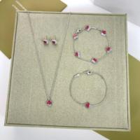 Bracelets en argent sterling S925, motif trèfle à quatre feuilles porte-bonheur, fleurs de fritillaria roses et violettes, 6 motifs, sur commande, catalogue Van Cleef