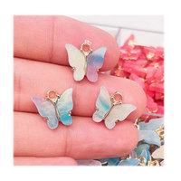 14mm alliage acrylique papillon pendentif à breloques pour la fabrication de bijoux bricolage Bracelet fait main collier boucle d'oreille