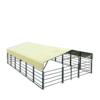 Abri extérieur moderne pour bétail, en acier galvanisé, résistant et imperméable, Everstream 20x20 pieds, pour bovins, moutons, chevaux