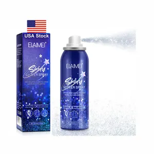 USA instock – Spray à paillettes ELAIMEI, sans cruauté envers les animaux, surligneur végétalien, brillant, longue durée, cheveux, vêtements de fête