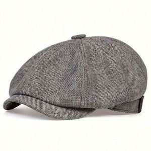 Wholesale Vintage <b>Flat</b> <b>Cap</b> 8 Panel Newsboy <b>Cap</b> Summer Breathable Unisex Sports Casual - Product Image 3