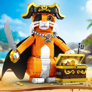 Figura de Gato <span class=keywords><strong>Pirata</strong></span> Personalizable, Juego de Bloques de Construcción de Plástico para Exhibición Creativa y Colección Divertida - Product Image 2